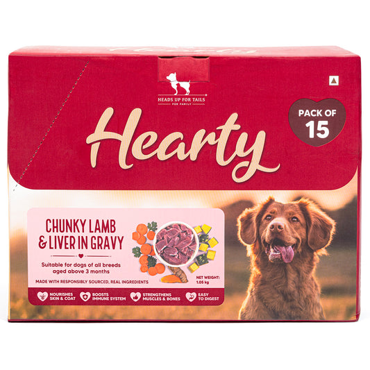 Hearty Chunky Lamb & Liver in Gravy Dog Food - Pack of 15 (70 gm each)