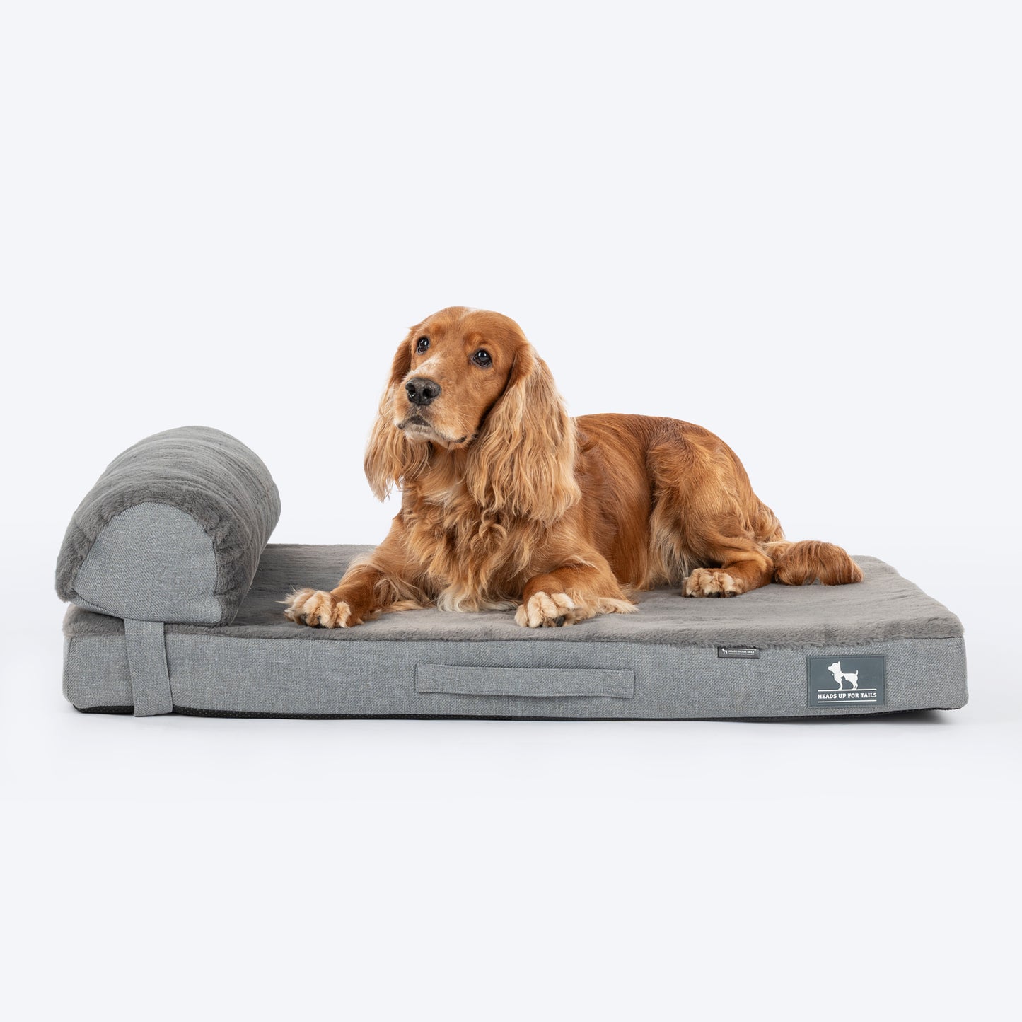 HUFT Made To Order Furry Orthopaedic Dog Bed - Dark Grey