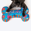 HUFT Personalised Summer Bloom Bone Cushion For Dog - Blue - Heads Up For Tails