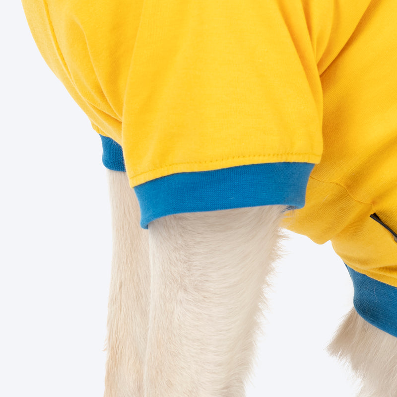 HUFT Dil Ka Tukda Printed T-Shirt For Dog - Yellow - Heads Up For Tails