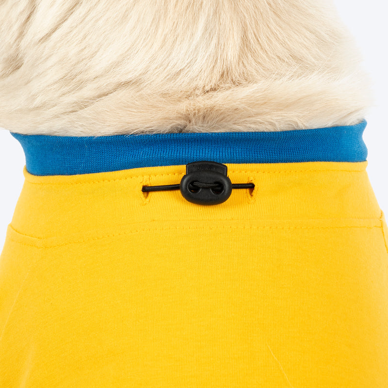 HUFT Dil Ka Tukda Printed T-Shirt For Dog - Yellow - Heads Up For Tails