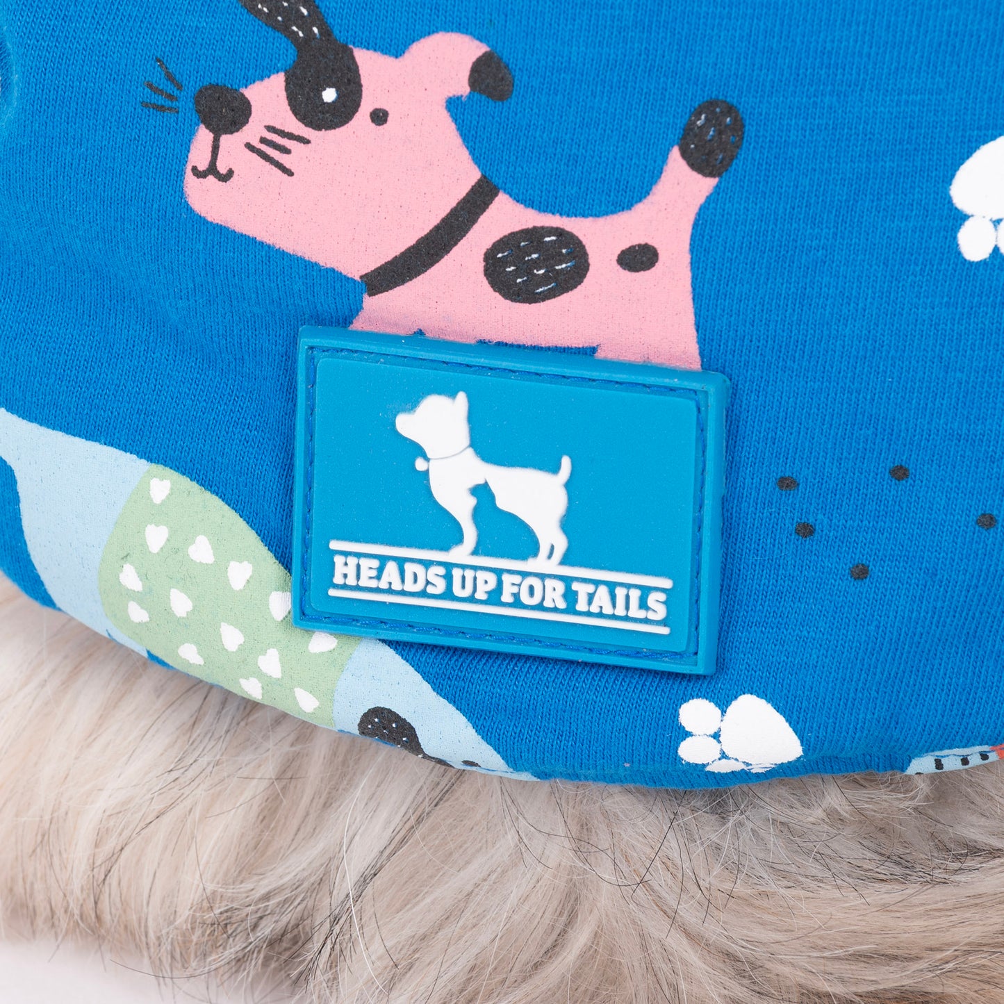 HUFT Doodle Days Printed T-Shirt For Small Dog - Blue - Heads Up For Tails