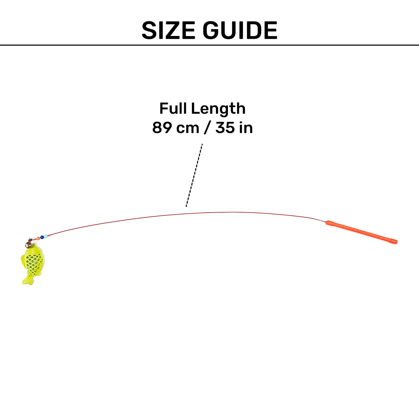 TLC Flippy Fish Wand Toy For Cat - Multicolor - Heads Up For Tails