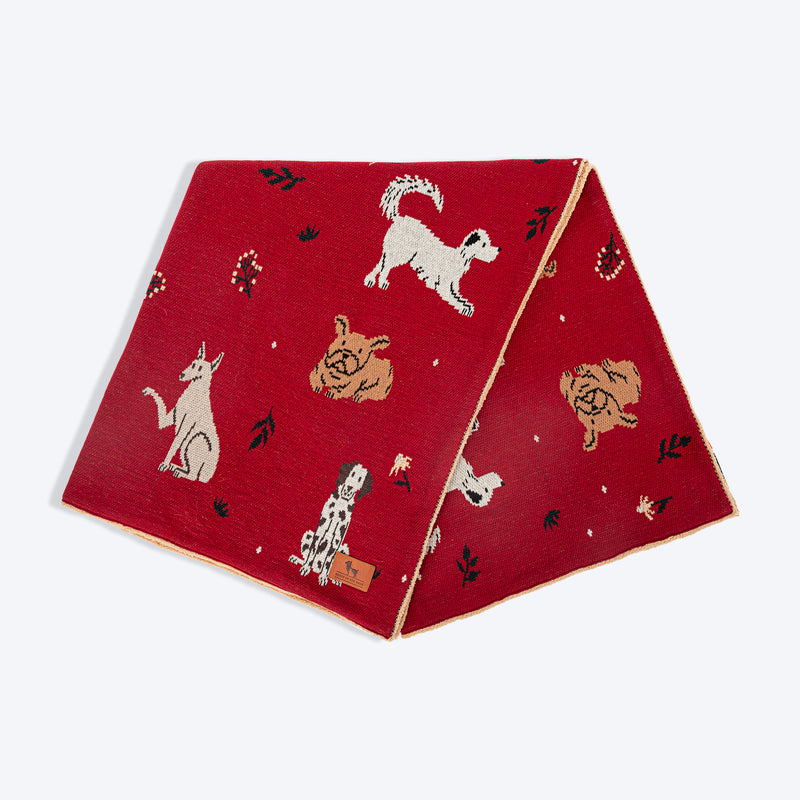 HUFT Bloom Buddies Blanket For Dog & Cat - Red - Heads Up For Tails