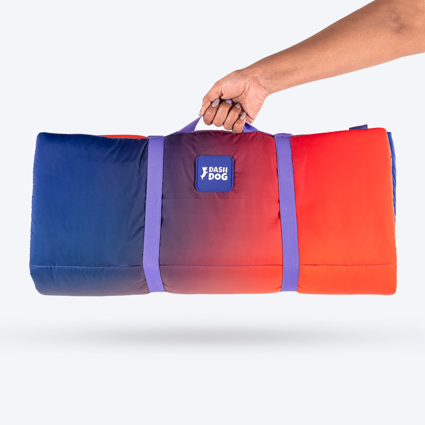 Dash Dog Sunset Fade Water Repellent Portable Mat For Dog - Orange & Blue - Heads Up For Tails