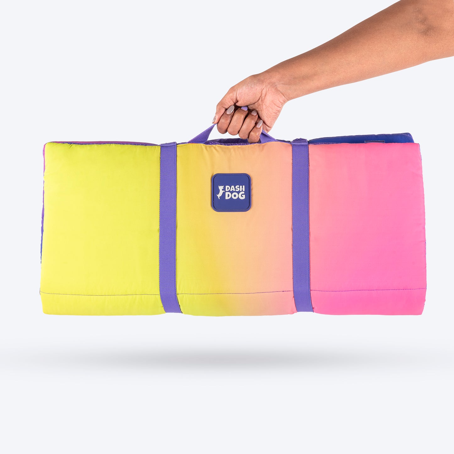 Dash Dog Ombre Fusion Water Repellent Portable Mat For Dog - Purple & Yellow - Heads Up For Tails