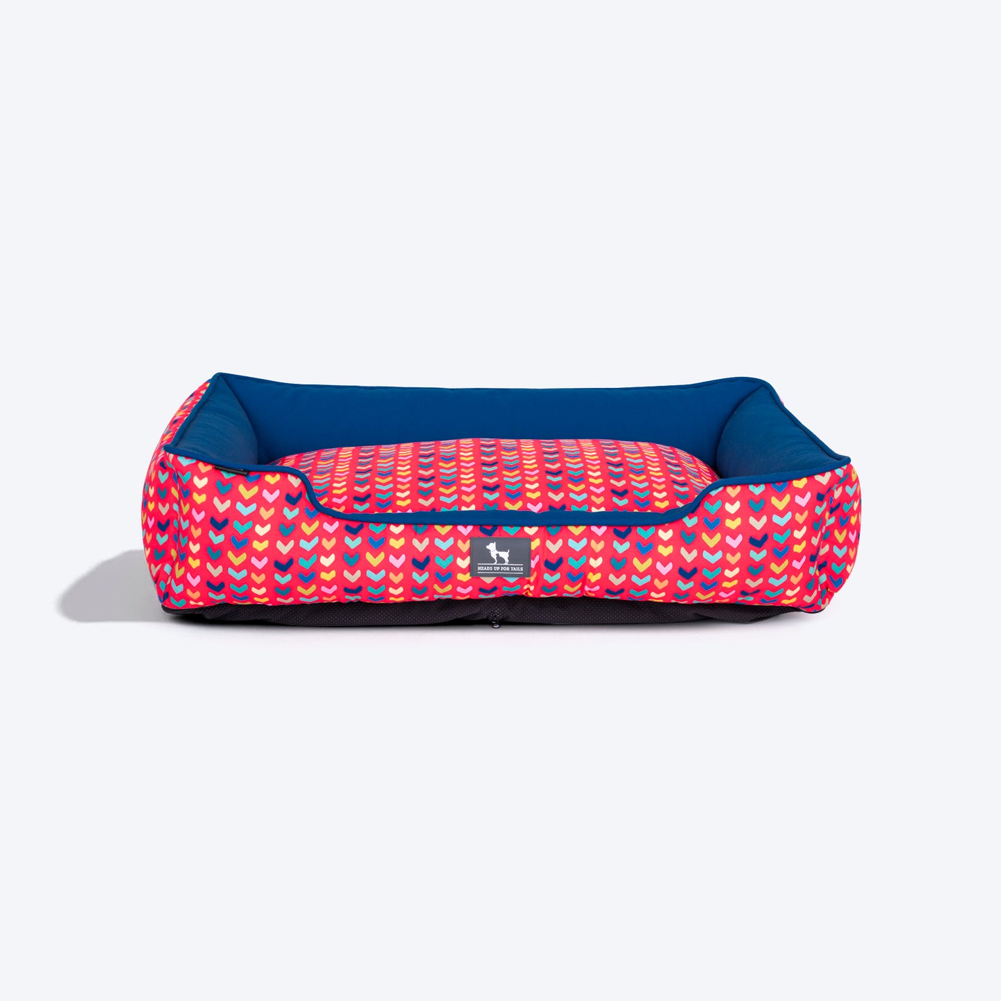 HUFT Heart To Heart Lounger Dog Bed - Red & Blue - Heads Up For Tails