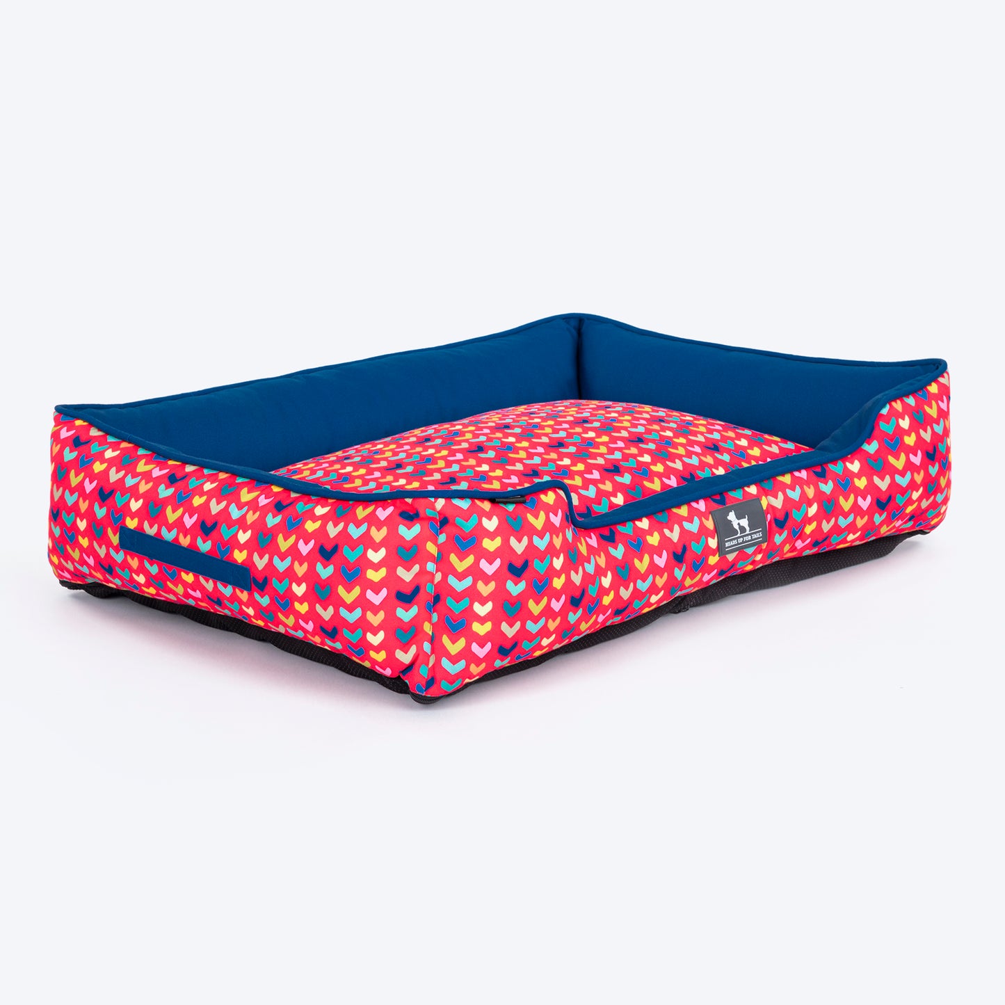 HUFT Heart To Heart Lounger Dog Bed - Red & Blue - Heads Up For Tails