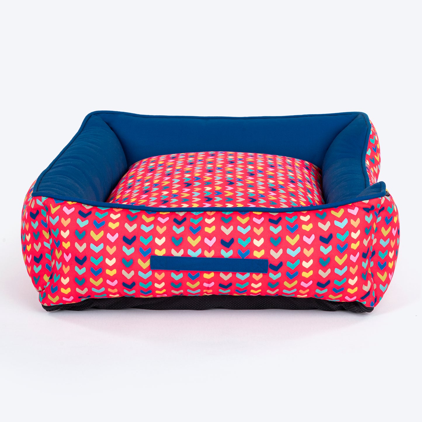 HUFT Heart To Heart Lounger Dog Bed - Red & Blue - Heads Up For Tails