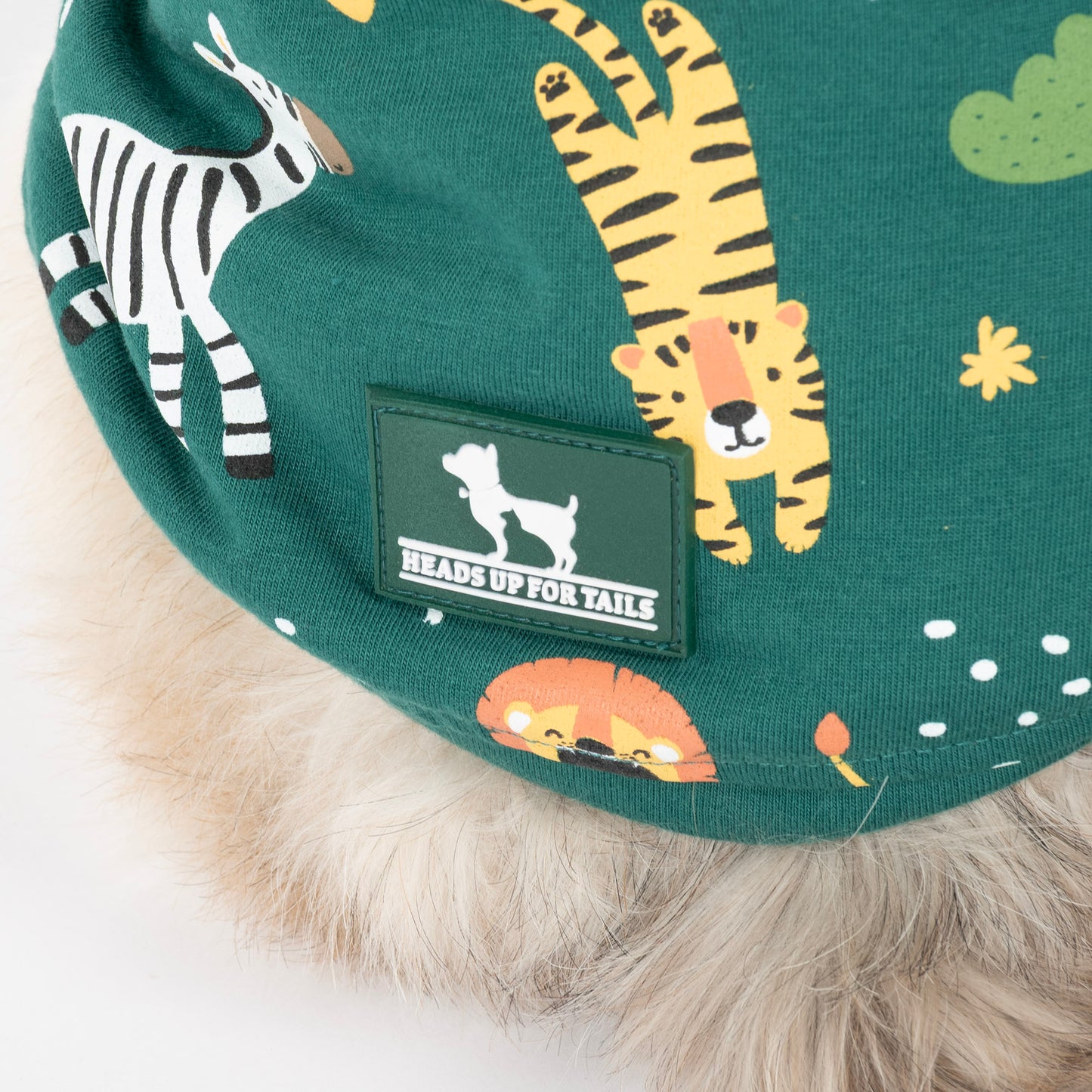 HUFT Forest Frolic Printed T-Shirt For Small Dog - Dark Green - Heads Up For Tails