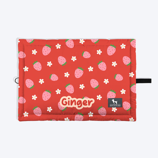 HUFT Personalised Berrylicious Mat For Dog & Cat - Red & Pink - Heads Up For Tails