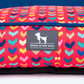 HUFT Heart To Heart Lounger Dog Bed - Red & Blue - Heads Up For Tails