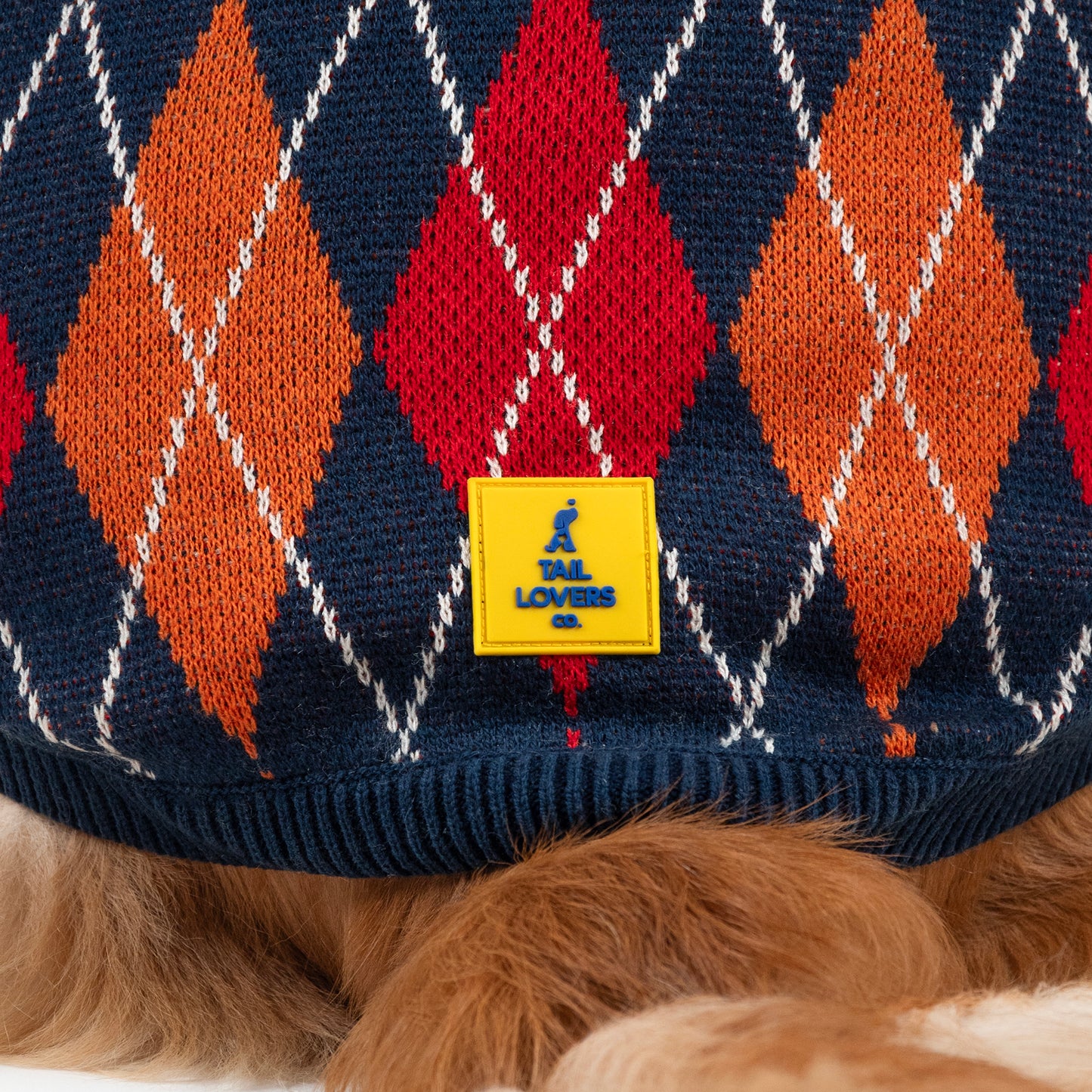 TLC Argyle Sweater For Dog - Red & Navy - Heads Up For Tails