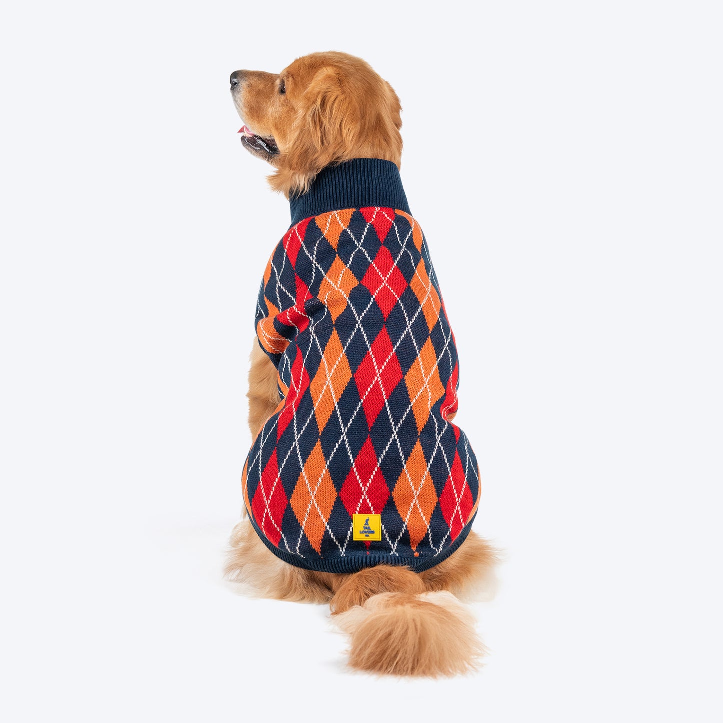 TLC Argyle Sweater For Dog - Red & Navy - Heads Up For Tails