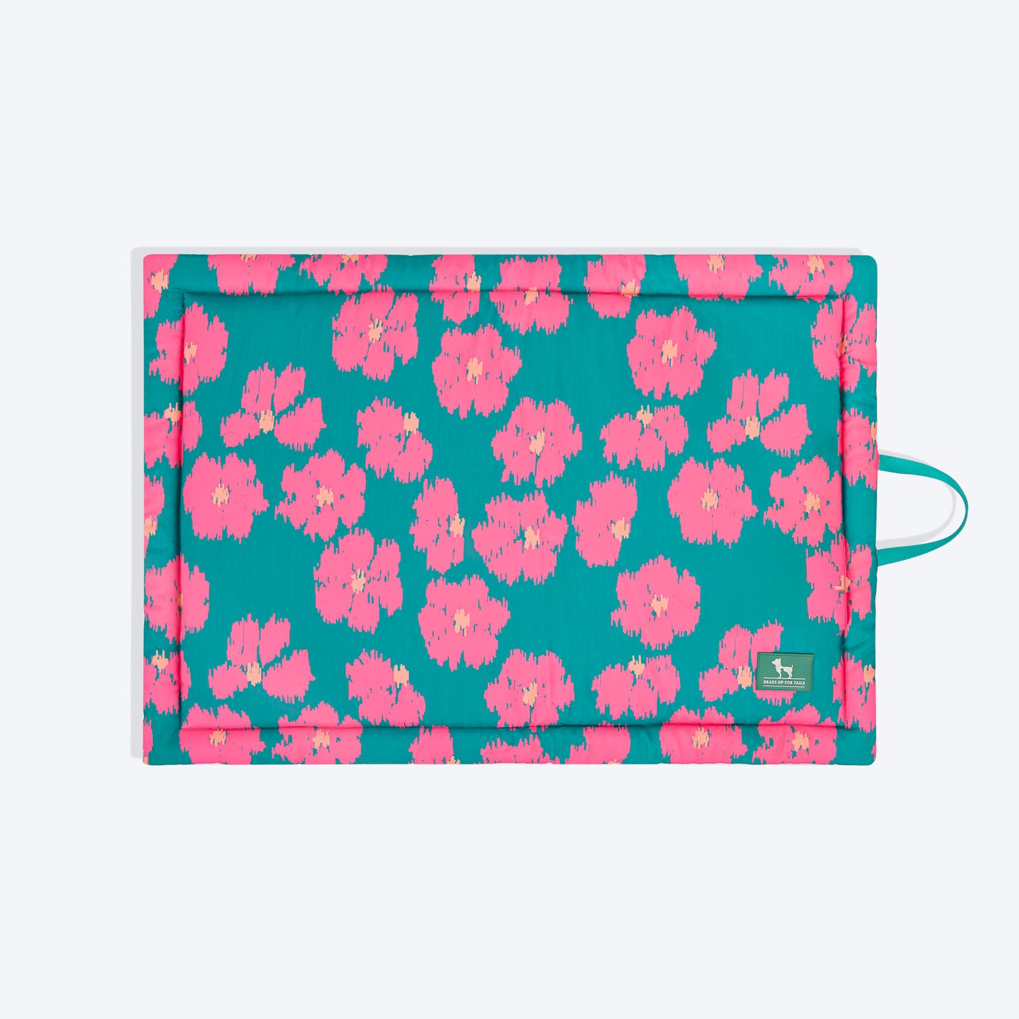 HUFT Pawsome Blossom Mat For Dog - Green & Pink - Heads Up For Tails