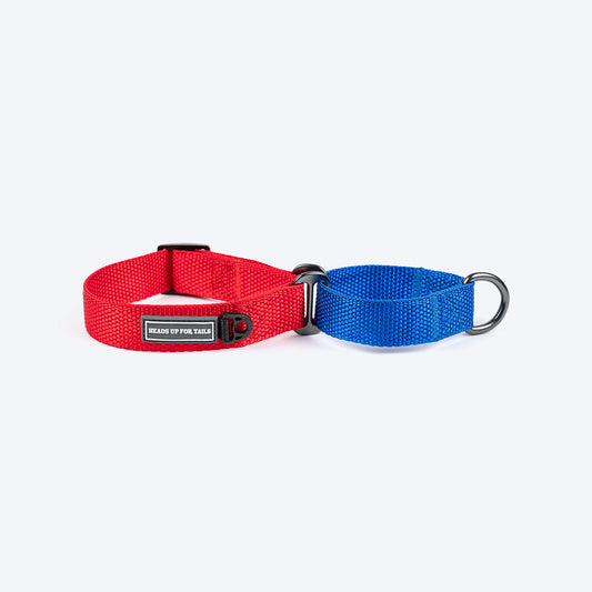 HUFT Martingale Collar For Dog - Crimson Red & Cobalt Blue - Heads Up For Tails