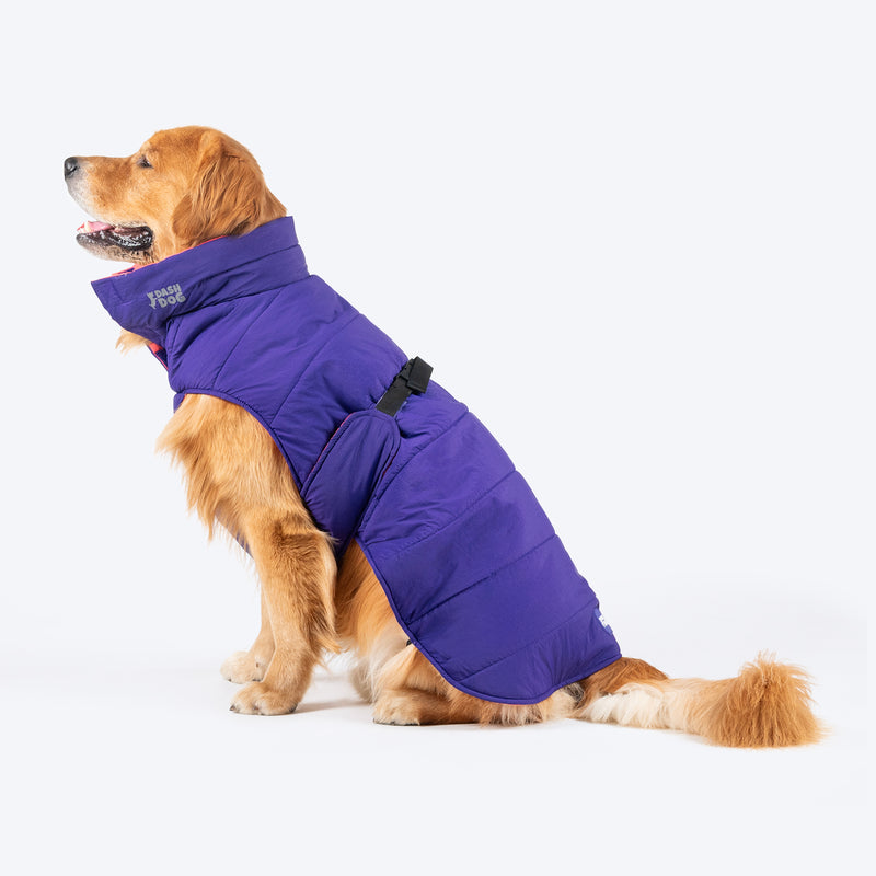 Dash Dog Swift Strides Puffer Jacket For Dog - Purple & Pink - Heads Up For Tails