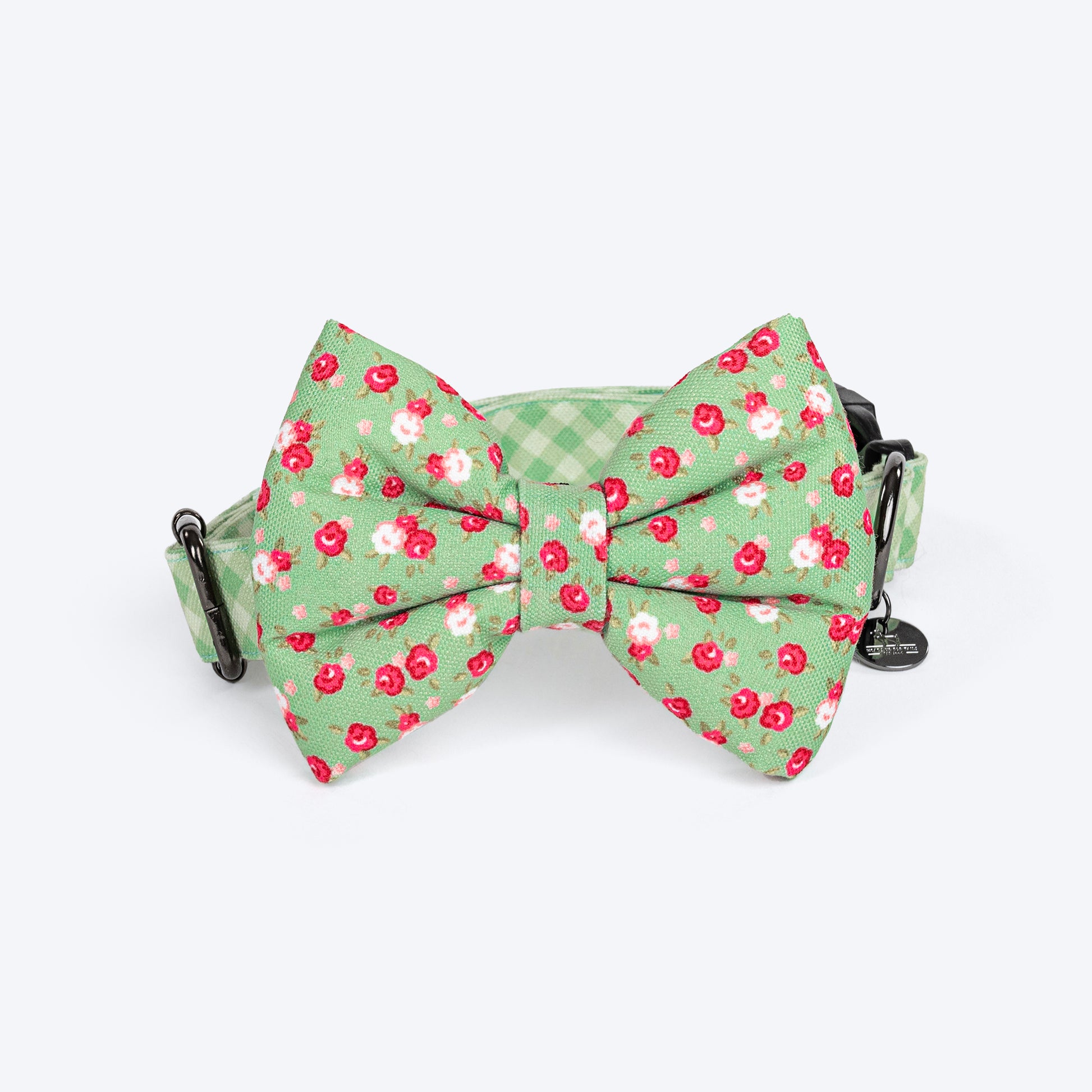 HUFT Pastel Petals Collar For Dogs With Free Bow Tie - Green - Heads Up For Tails