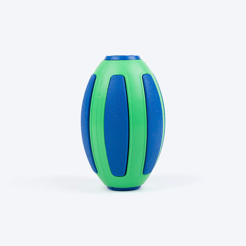 HUFT Rugby Chew Toy For Dog - Blue & Green - Heads Up For Tails
