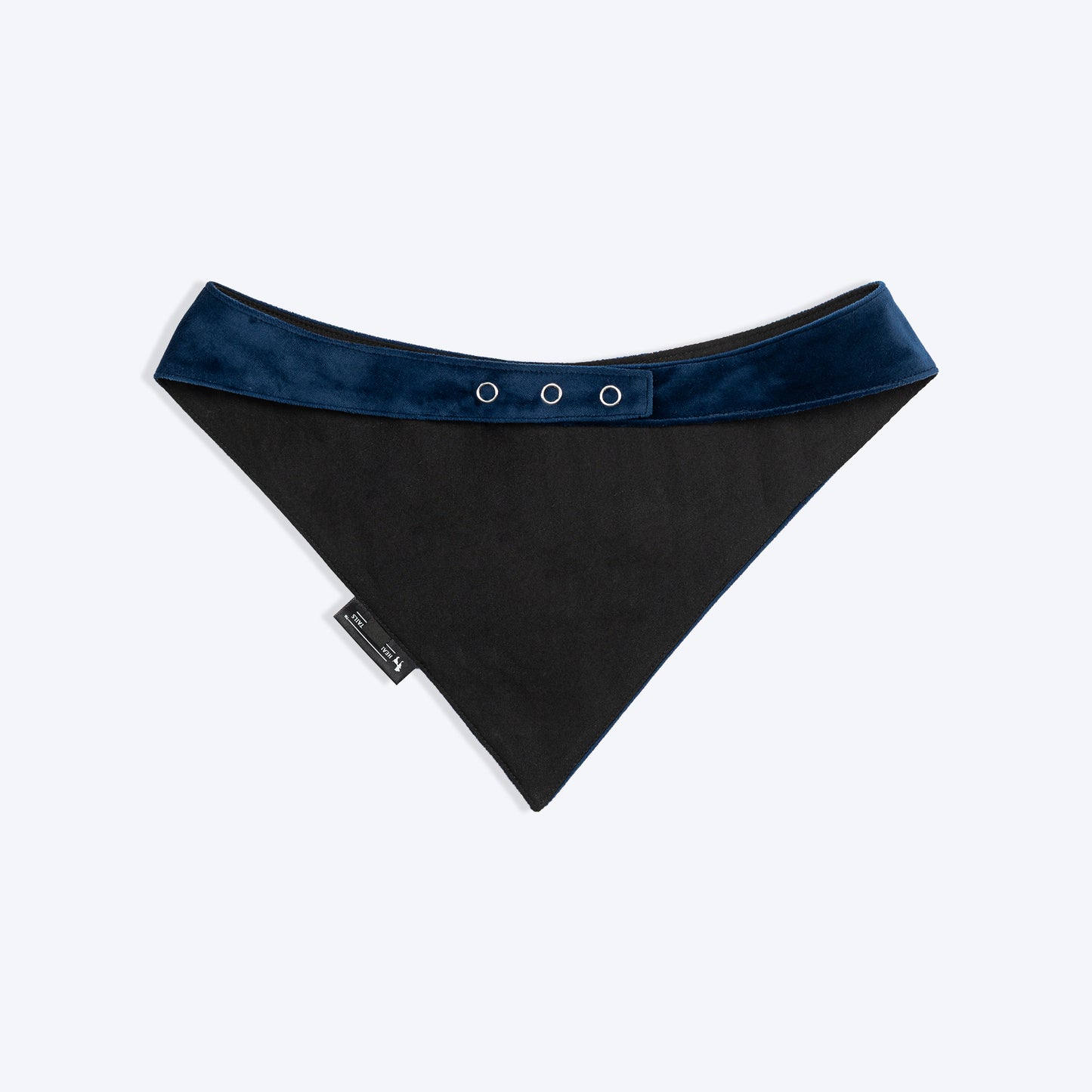 HUFT Personalised Pawfect Love Luxe Velvet Bandana For Dog - Navy Blue
