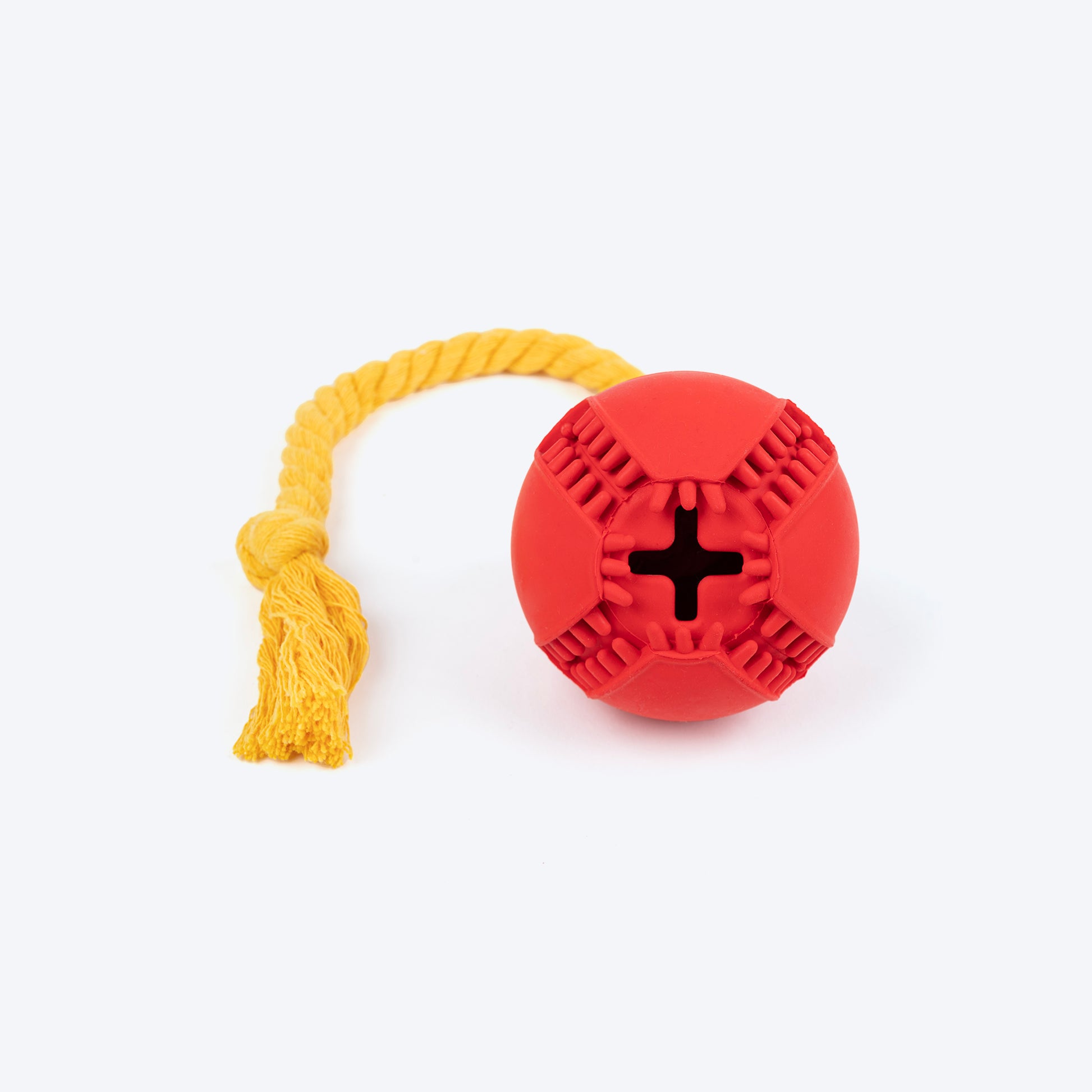 HUFT Roll-N-Chew Toy For Dog - Red & Yellow - Heads Up For Tails