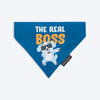 HUFT The Real Boss Bandana For Dog - Blue - Heads Up For Tails