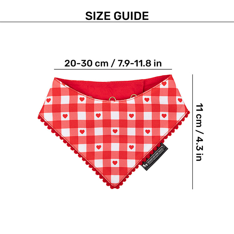 HUFT Jingle Hearts Scarf For Pets - Red & White - Heads Up For Tails