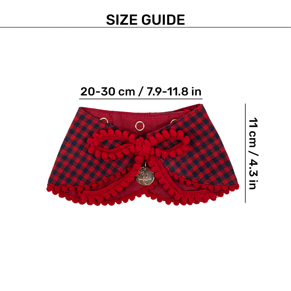 HUFT Jingle Joy Scarf For Pets - Red & Navy