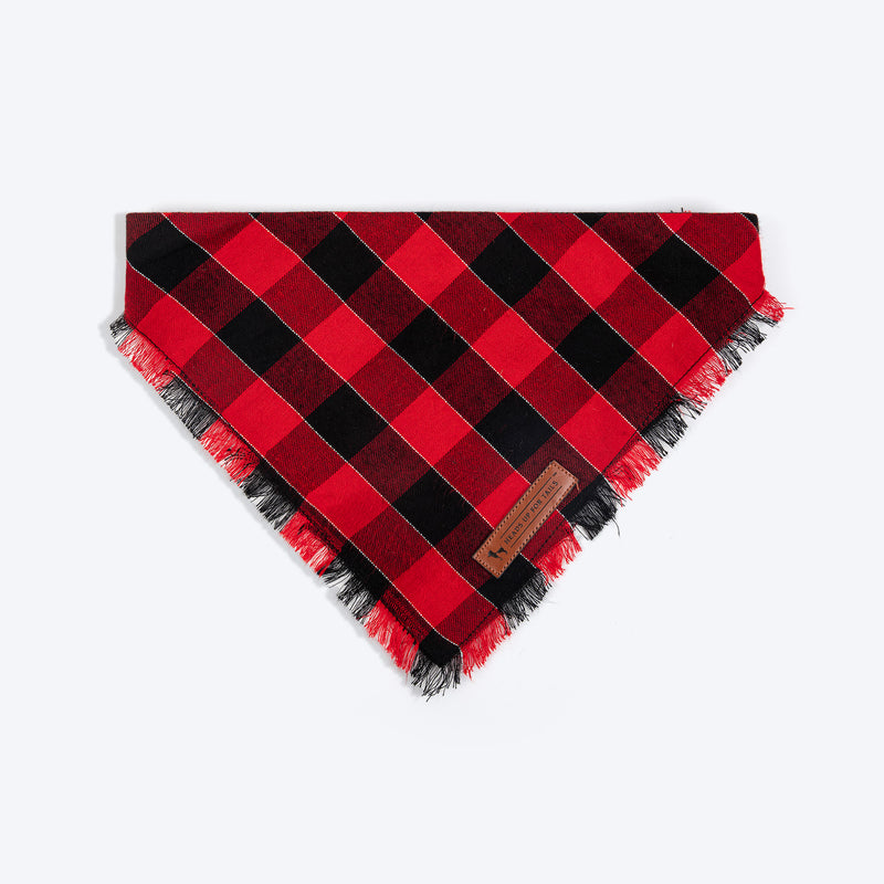 HUFT Holly Jolly Bandana For Dog - Red & Black - Heads Up For Tails