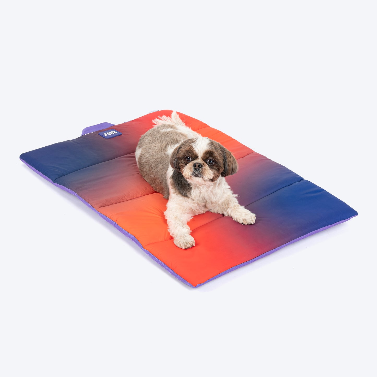 Dash Dog Sunset Fade Water Repellent Portable Mat For Dog - Orange & Blue - Heads Up For Tails
