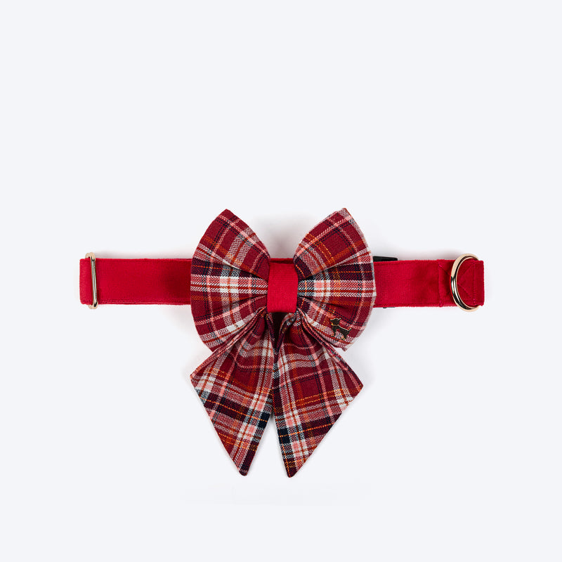 HUFT Tinsel Joy Collar With Bow Tie For Dog - Multicolour - Heads Up For Tails