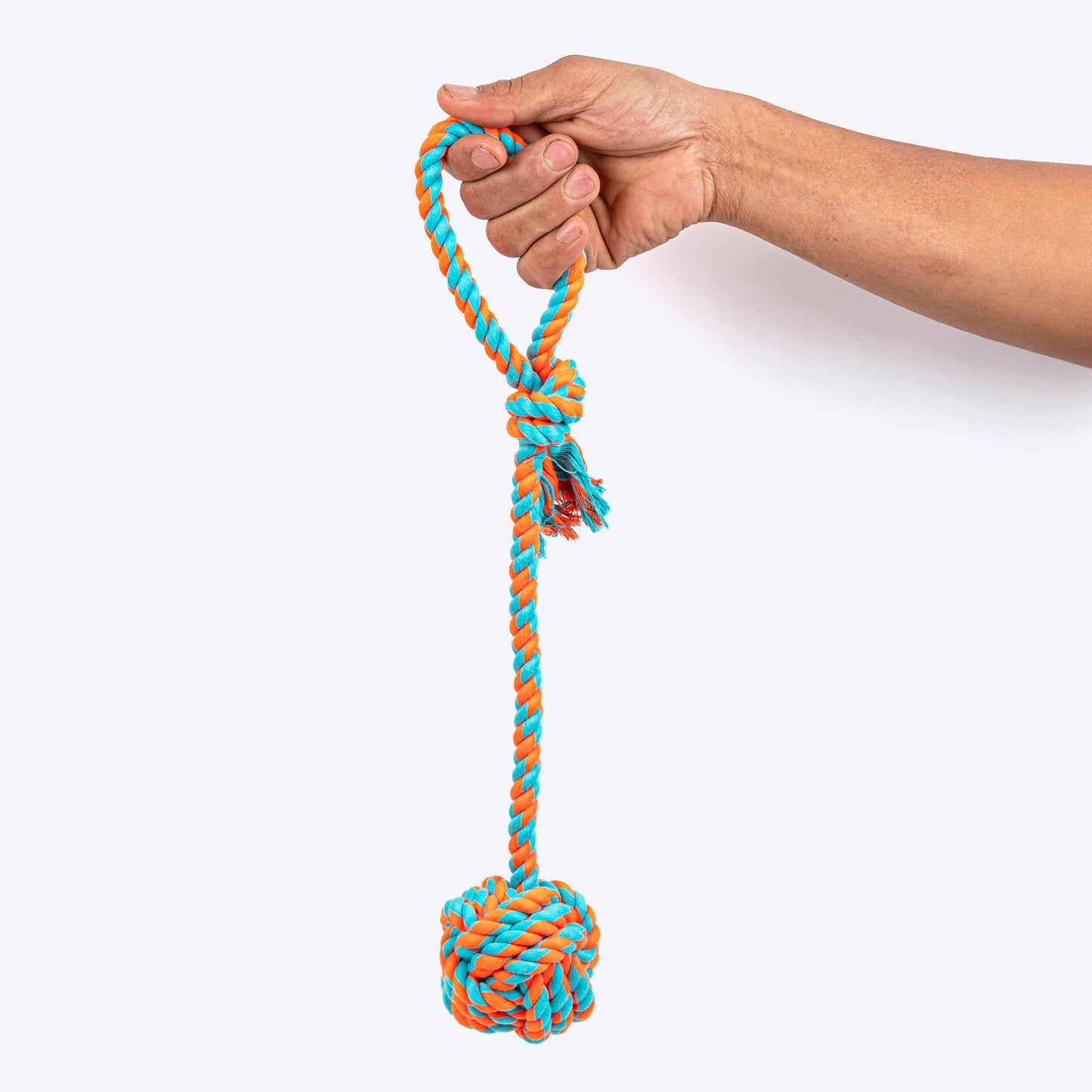 HUFT Tuggables Rope Toy For Dog - Orange & Cyan - Heads Up For Tails