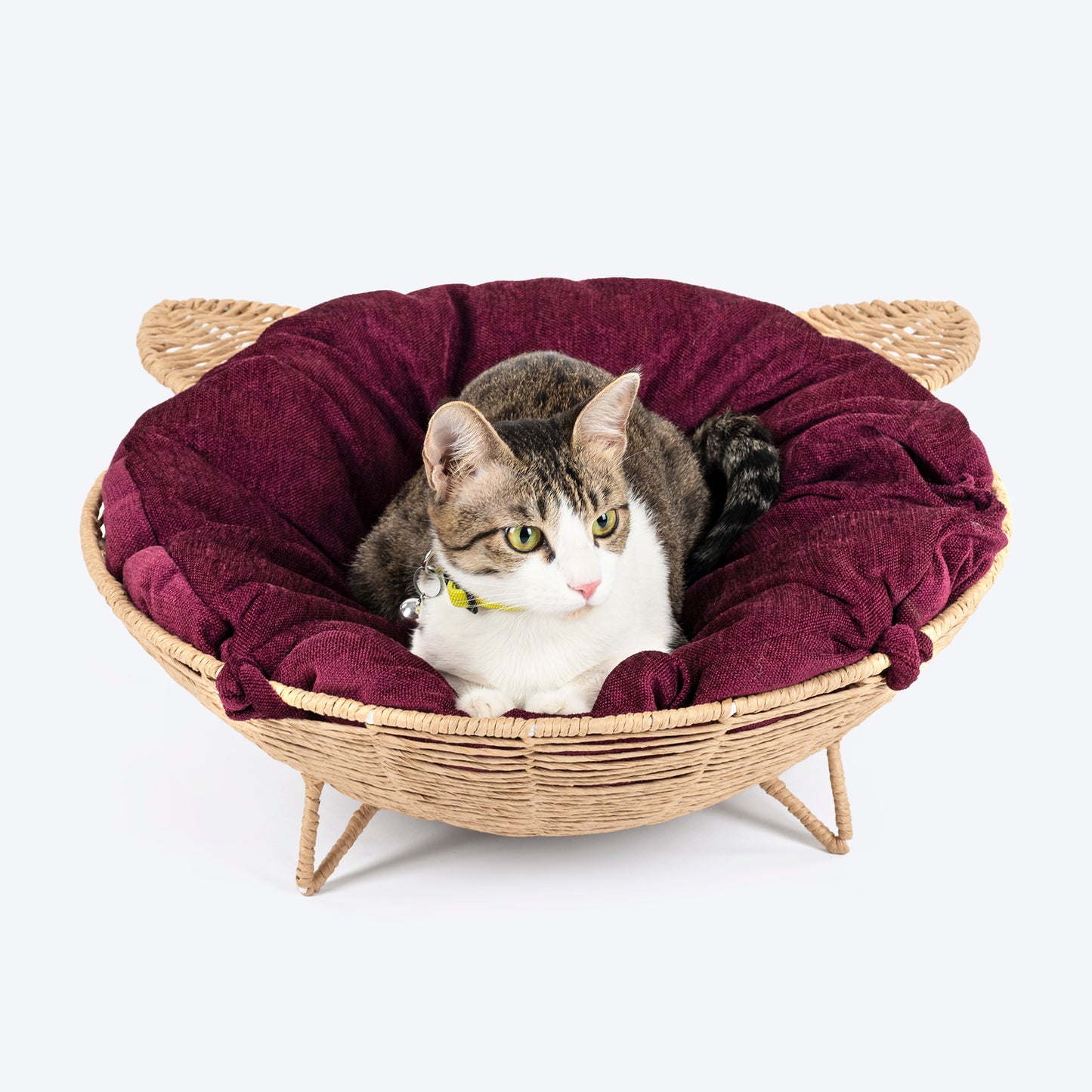 HUFT Feline Cane Bed With Cushion For Cat - Beige - Heads Up For Tails