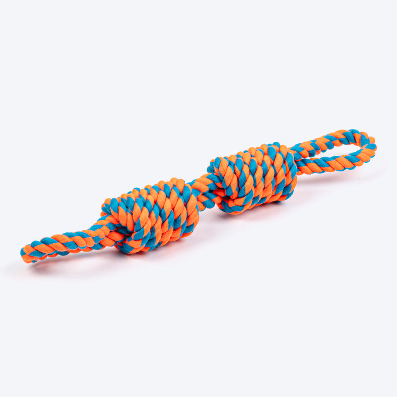 HUFT Tuggables Rope Toy For Dog - Orange & Blue - Heads Up For Tails