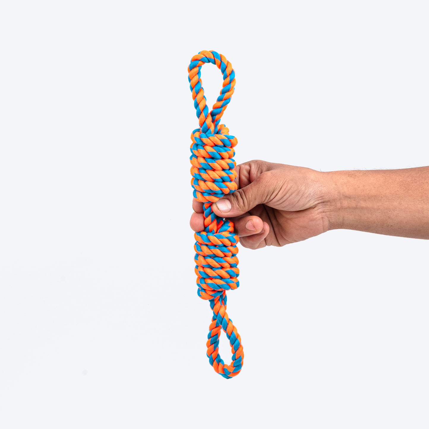 HUFT Tuggables Rope Toy For Dog - Orange & Blue - Heads Up For Tails