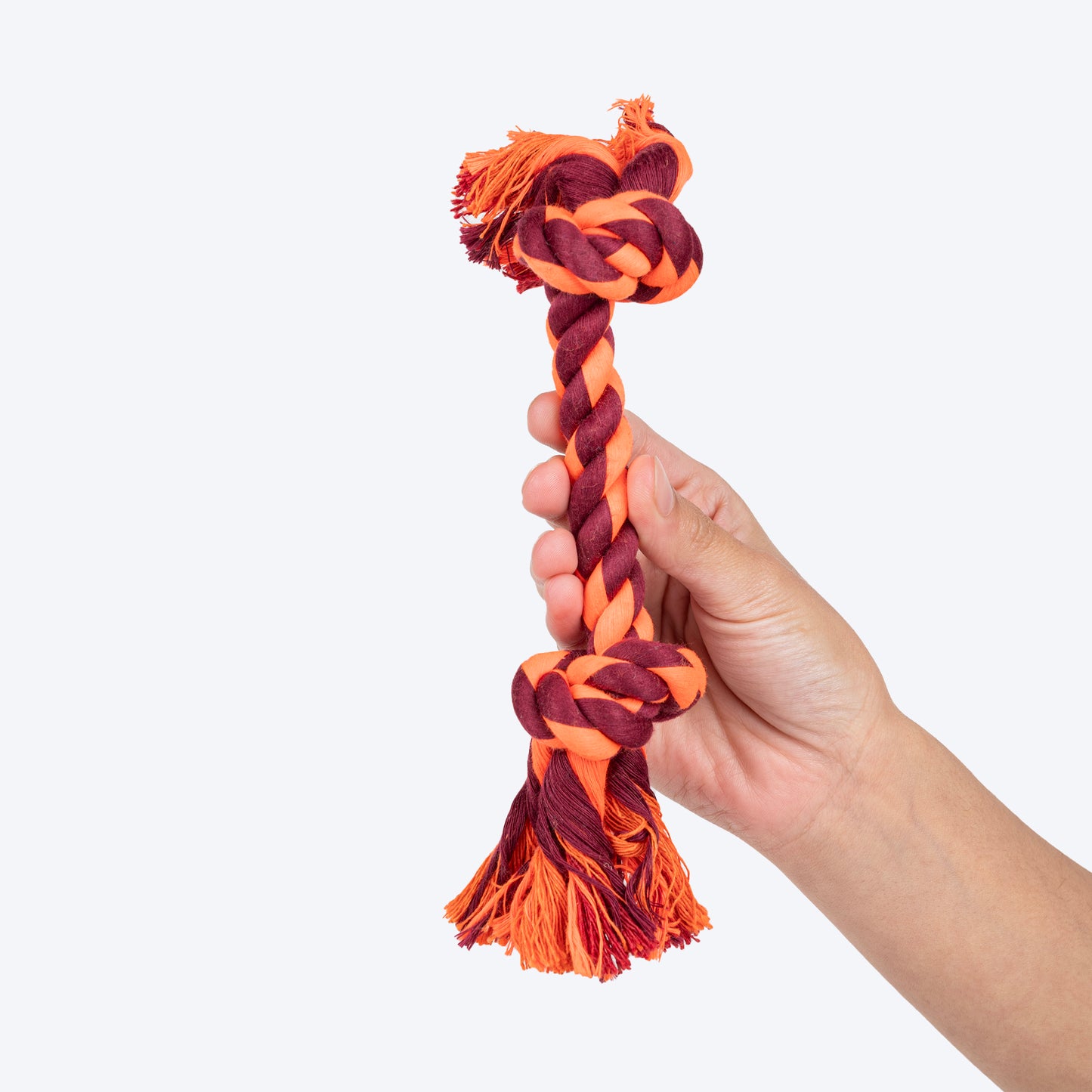HUFT Tuggables Rope Toy For Dog- Maroon & Orange - Heads Up For Tails