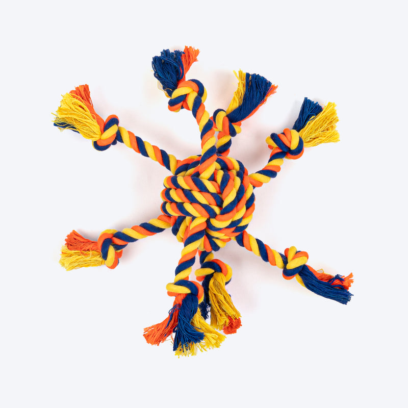 HUFT Tuggables Rope Toy For Dog - Multicolor Yellow - Heads Up For Tails