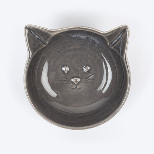 HUFT Mewmeal Ceramic Bowl For Cat - Dark Grey - Heads Up For Tails