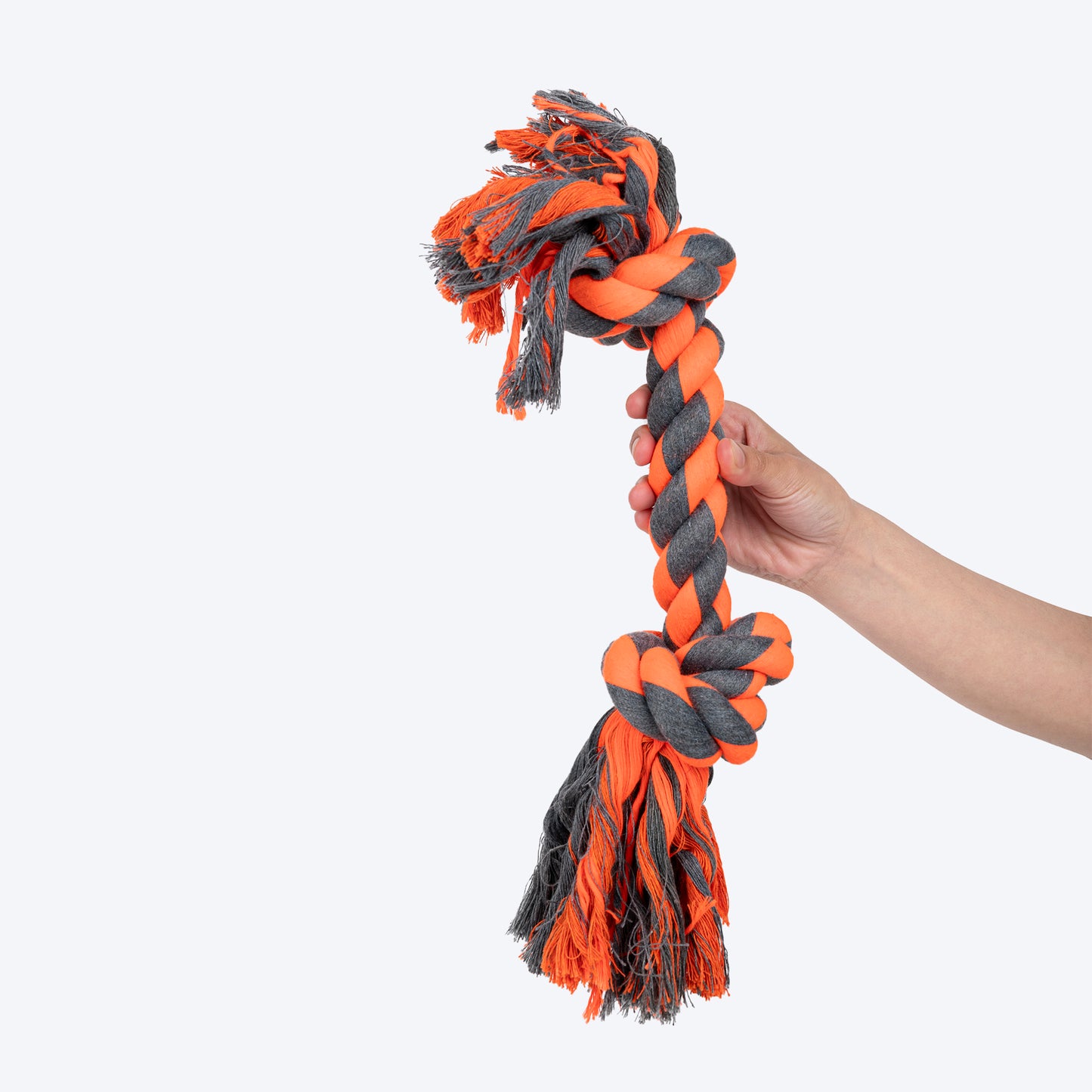 HUFT Tuggables Rope Toy For Dog - Grey & Orange - Heads Up For Tails