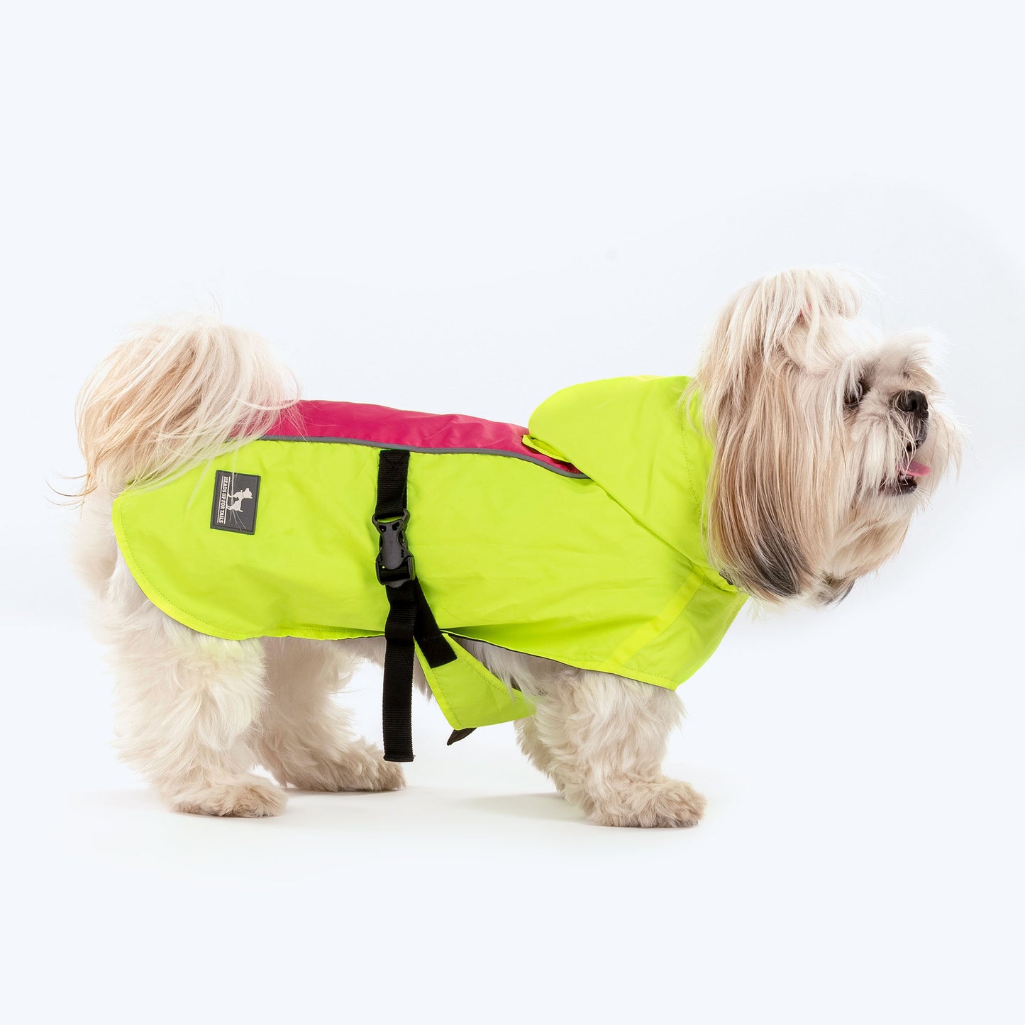 HUFT Neon Shower Dog Raincoat - Neon Green & Pink - Heads Up For Tails