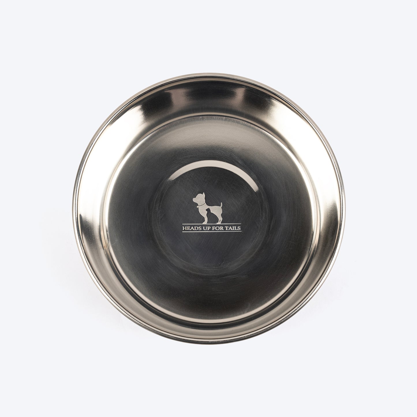 HUFT Marble Mirage Printed Steel Bowl For Dog - White - Heads Up For Tails