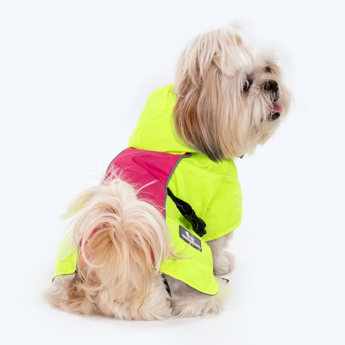 HUFT Neon Shower Dog Raincoat - Neon Green & Pink - Heads Up For Tails