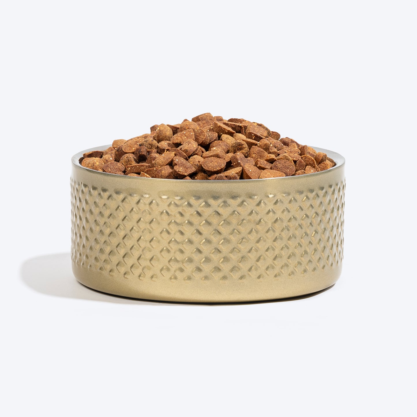 HUFT Golden Dazzle Embossed Steel Bowl For Dog - Gold - Heads Up For Tails