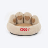 HUFT Personalised Paw Cuddle Cloud Bed For Cat & Puppy - Ivory & Brown - Heads Up For Tails