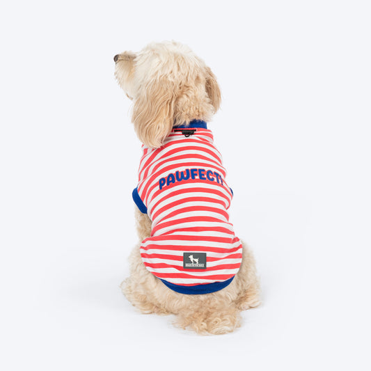 HUFT Pawfect Striped T-Shirt For Dog - Red & White - Heads Up For Tails