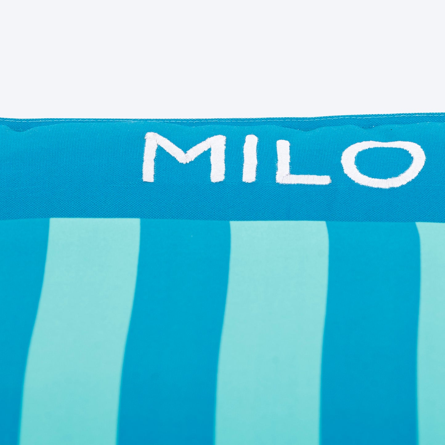 HUFT Personalised Happy Stripes Lounger Bed For Dog - Blue & Turquoise - Heads Up For Tails