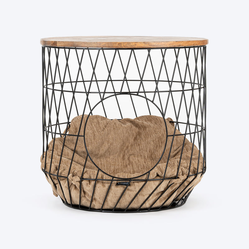 HUFT Purrfect Hideaway Multifunctional Table With Bedding For Cat - Brown - Heads Up For Tails