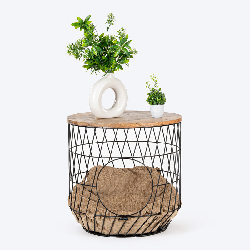 HUFT Purrfect Hideaway Multifunctional Table With Bedding For Cat - Brown - Heads Up For Tails