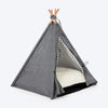 HUFT Personalised Cozy Fort Teepee Tent Bed For Dog & Cat - Charcoal Black - Heads Up For Tails