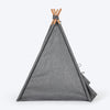 HUFT Personalised Cozy Fort Teepee Tent Bed For Dog & Cat - Charcoal Black - Heads Up For Tails